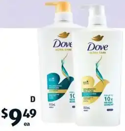 ALDI D Dove Shampoo or Conditioner offer