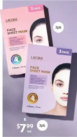 ALDI K Lacura Assorted Face Sheet Masks 3pk offer