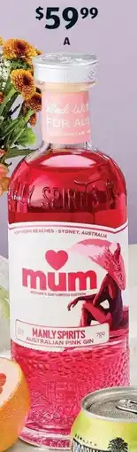 ALDI A Manly Spirits Mum Pink Gin offer