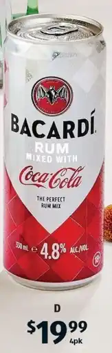 ALDI D Bacardi Rum with Coca-Cola offer