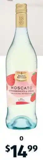 ALDI O brown brothers strawberries & cream moscato nv offer