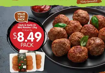 Herb & Garlic Or BBQ Rissoles