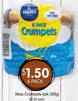 Spudshed Mias Crumpets 6pk offer