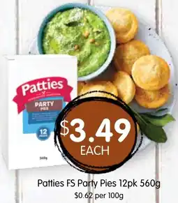 Spudshed Patties FS Party Pies 12pk offer