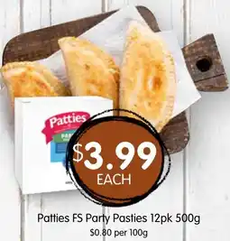 Spudshed Patties fs party pasties 12pk offer