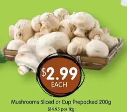 Spudshed Mushrooms Sliced or Cup Prepacked offer