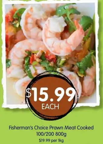 Spudshed Fisherman's Choice Prawn Meat Cooked offer