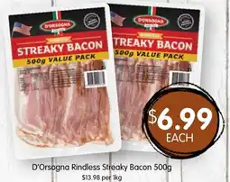 Spudshed D'Orsogna Rindless Streaky Bacon offer