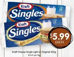Spudshed Kraft Cheese Single Light or Original offer