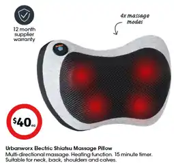 Coles Urbanworx Electric Shiatsu Massage Pillow offer