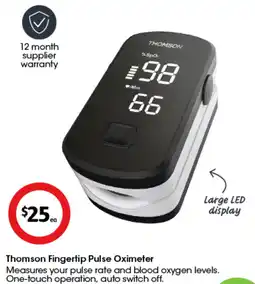 Coles Thomson Fingertip Pulse Oximeter offer