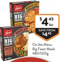 Foodworks On the Menu Big Feast Meals offer