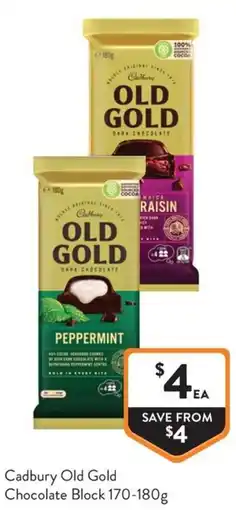 Foodworks Cadbury Old Gold Chocolate Block offer
