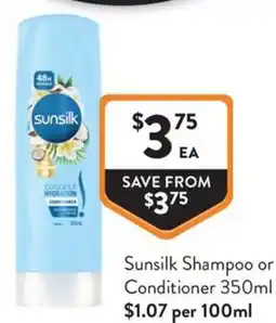 Foodworks Sunsilk Shampoo or Conditioner offer