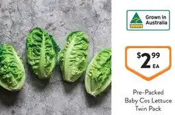 Foodworks Pre-Packed Baby Cos Lettuce Twin Pack offer