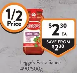 Foodworks Leggo's Pasta Sauce offer