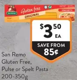 Foodworks San Remo Gluten Free, Pulse or Spelt Pasta offer