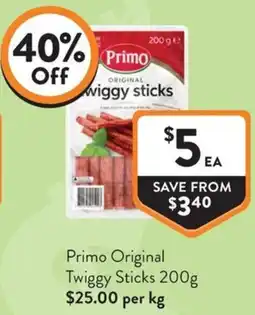 Foodworks Primo Original Twiggy Sticks offer