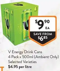 Foodworks V Energy Drink Cans offer