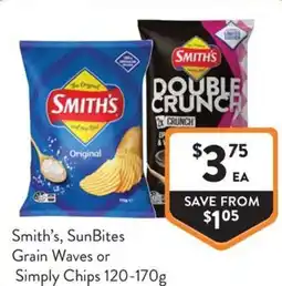 Foodworks Smith's, SunBites Grain Waves or Simply Chips offer