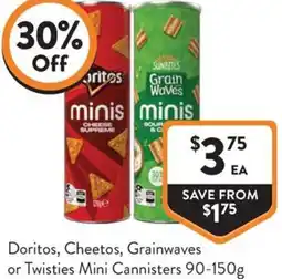 Foodworks Doritos, Cheetos, Grainwaves or Twisties Mini Cannisters offer