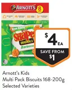 Foodworks Arnott's Kids Multi Pack Biscuits offer