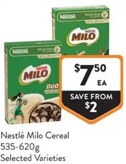 Foodworks Nestlé Milo Cereal offer