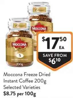 Foodworks Moccona Freeze Dried offer