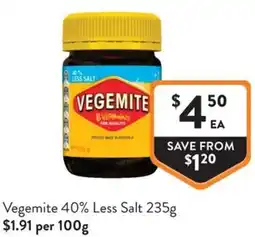 Foodworks Vegemite 40% Less Salt offer