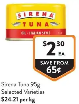 Foodworks Sirena Tuna offer