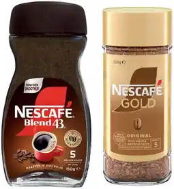 IGA Nescafé Blend 43 Instant Coffee 140‑150g or Gold 90‑100g Selected Varieties offer