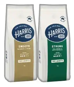IGA Harris Roast Coffee Beans or Ground Coffee 1kg Selected Varieties offer