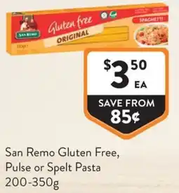 Foodworks San Remo Gluten Free, Pulse or Spelt Pasta offer