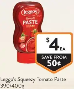 Foodworks Leggo's Squeezy Tomato Paste offer