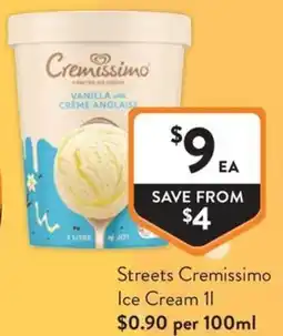 Foodworks Streets Cremissimo Ice Cream offer