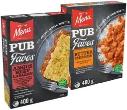 IGA On The Menu Pub Faves Frozen Meal Selected Varieties offer