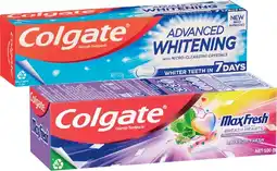 IGA Colgate Advanced Whitening or MaxFresh Toothpaste 100‑115g Selected Varieties offer