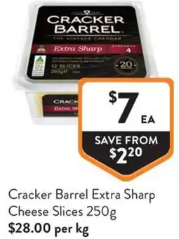 Foodworks Cracker Barrel Extra Sharp Cheese Slices offer