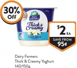 Foodworks Dairy Farmers Thick & Creamy Yoghurt offer