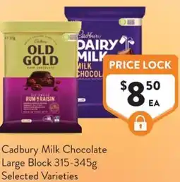 Foodworks Cadbury Milk Chocolate Large Block offer