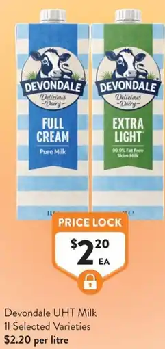 Foodworks Devondale uht milk offer