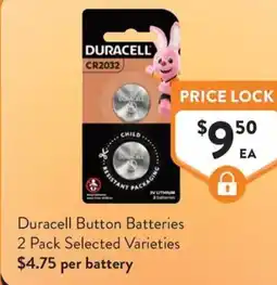 Foodworks Duracell Button Batteries offer