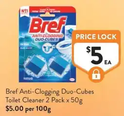 Foodworks Bref Anti-Clogging Duo-Cubes Toilet Cleaner offer