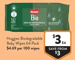 Foodworks Huggies biodegradable baby wipes offer