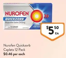 Foodworks Nurofen Quickzorb Caplets offer