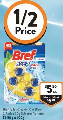 Foodworks Bref Toilet Cleaner Rim Block offer