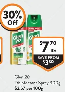 Foodworks Glen 20 Disinfectant Spray offer