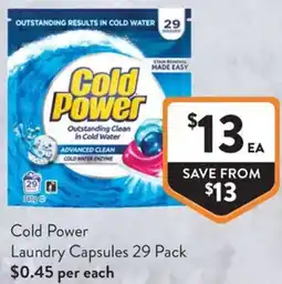 Foodworks Cold Power Laundry Capsules offer