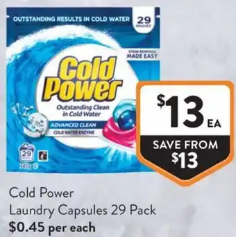 Foodworks Cold Power Laundry Capsules offer