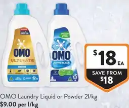 Foodworks Omo laundry liquid or powder offer